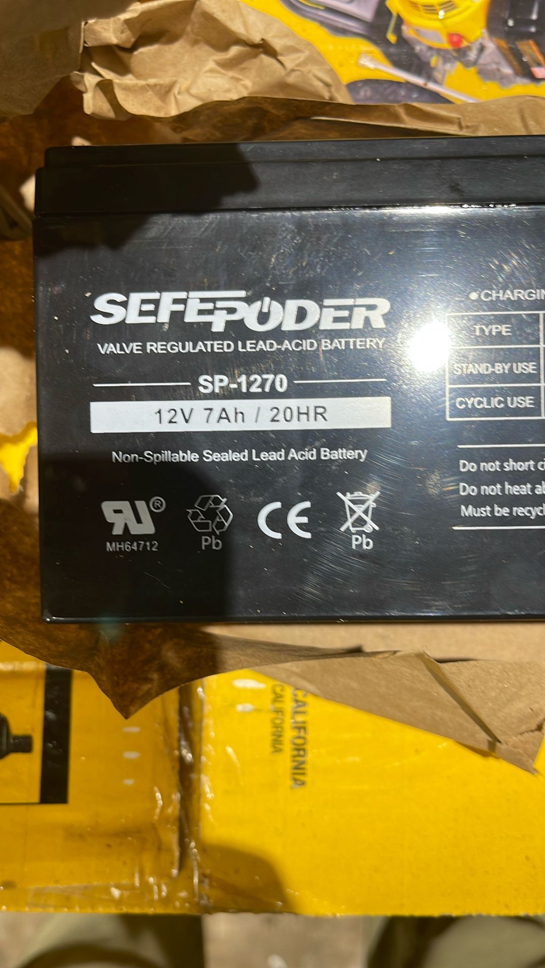 SEFE PODER SP- 1270 12 V 7ah/20 Hr