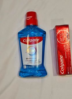 Colgate Optic White Toothpaste + Total Peppermint Mouthwash Bundle New