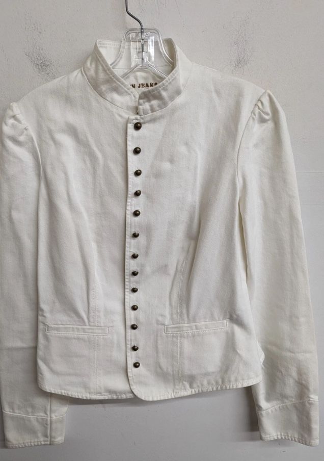 Ralph Lauren Lauren Jeans Co. Womens White Military Jean Denim Jacket Size Small
