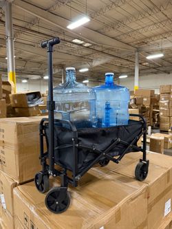Folding Utility Wagon Cart with Telescoping Handle