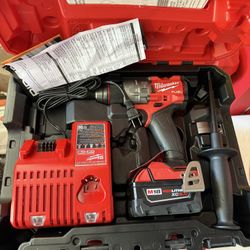 Milwaukee Hammer Drill Driver Kit with Two 5.0 Ah Batteries and Hard Case