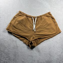 Vuori Sunnyside VW380 Women's XL Brown Casual Lounge Shorts Drawstring Cotton#3A