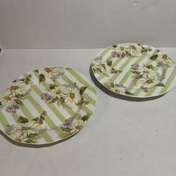 2 MacKENZIE CHILDS WILDFLOWER DINNER PLATES