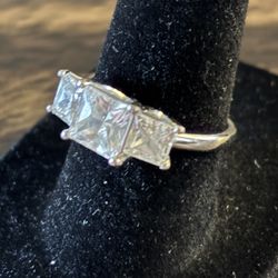 JCM Engagement CZ QVC Ring 925 SS 