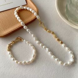 Freshwater Pearl Necklace and Bracelet Set
