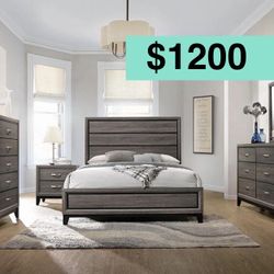 🌺 FREE DELIVERY 🌺Brand New 5PC Queen Size Bedroom Set ( Queen Bed, NS, Dresser, Mirror, Chest) 