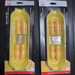 Chef Craft Corn Cob Set – 2 Dishes & 4 Holders – BBQ & Summer Dining – NEW