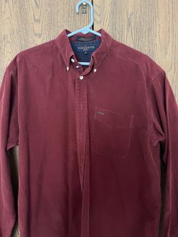 Vintage Tommy Hilfiger Red Corduroy Golf Button Down Size Mens M Medium