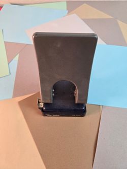 One-Touch Black 28-Sheet Three-Hole Punch