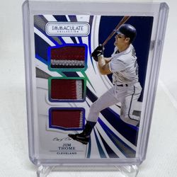 2021 Immaculate Collection Triples Memorabilia #19 Jim Thome Indians One Of One 1/1!
