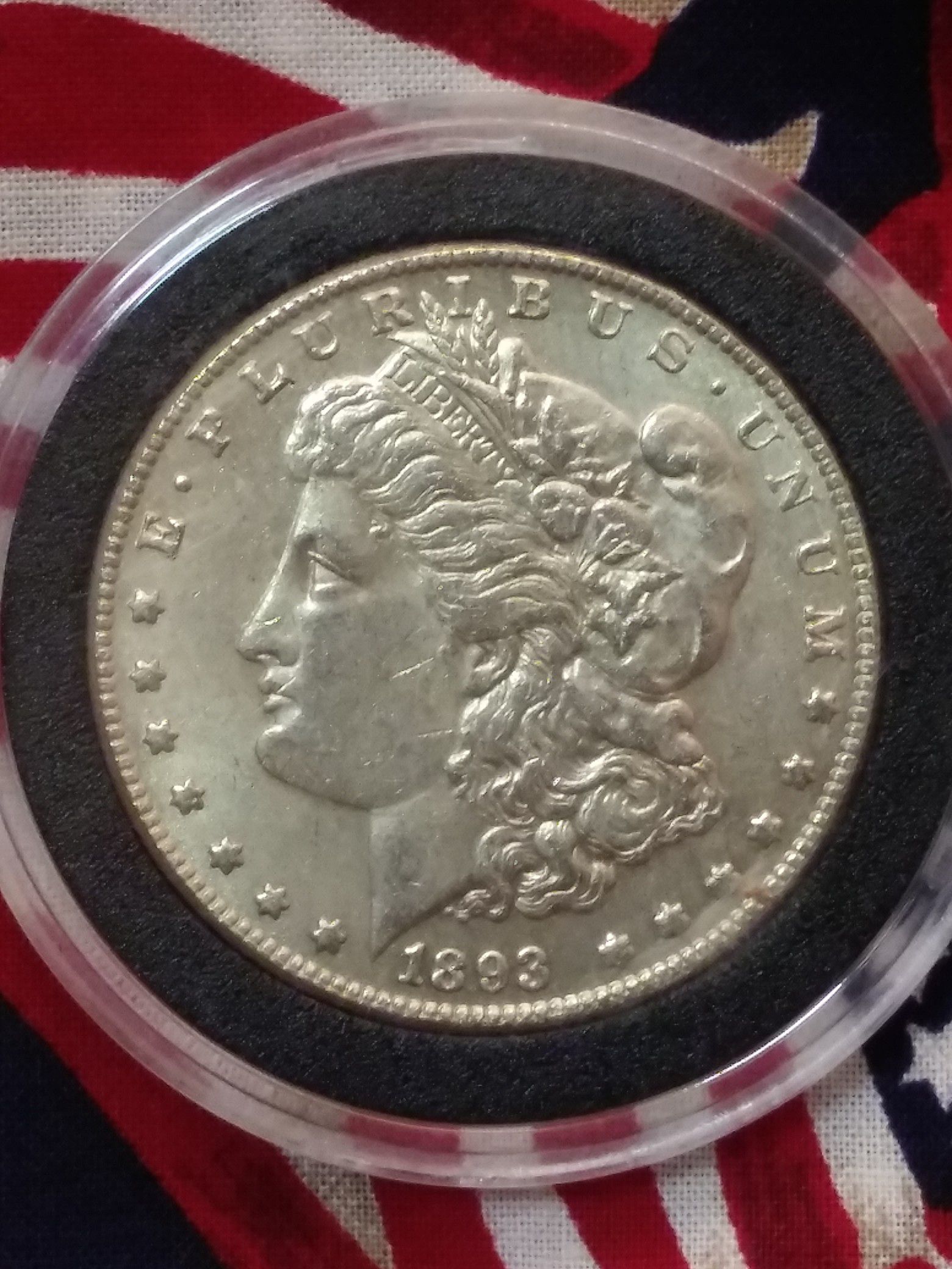 1893CC morgan silver dollar AU.