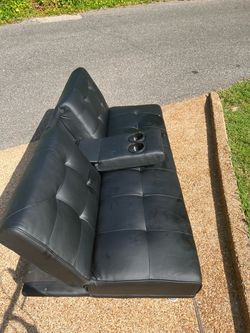 Black Futon with cup holders