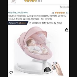 Pink Baby Electric Swing With Music 