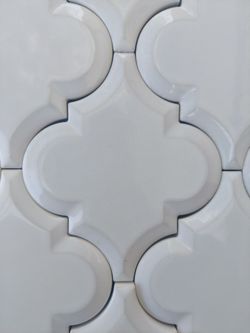 Beveled Arabesque Glossy White Tile