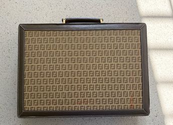 Authentic Vintage Fendi Attaché Logo Hard Briefcase