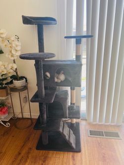 Large Gray Cat Tree Tower