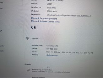 CyberPowerPC Desktop Windows 11 Home