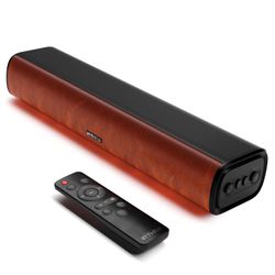 Bluetooth Sound Bar, 16 Inch Compact TV Soundbar With Remote, 8 Flame Light Modes