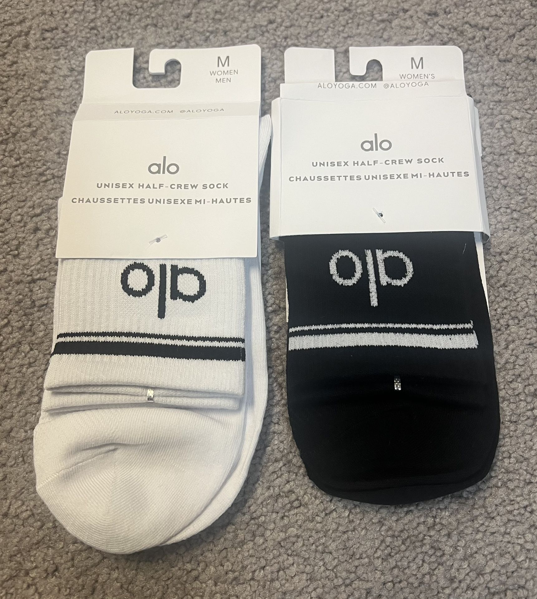 Alo Yoga Unisex Half Crew Socks Size Medium