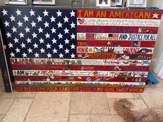 STICKS Custom Hand-Painted American Flag Art – 3 × 5 Feet