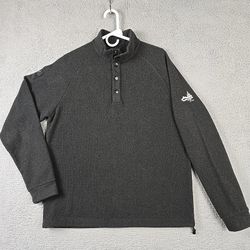Greg Norman Shirt Mens Sz M  Pullover Gray  Long Sleeve Shark Logo