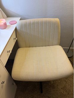 Criss  cross chair vanity