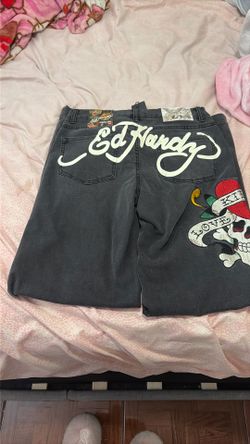 Ed Hardy faded black pants