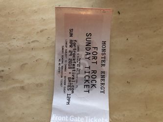 Fort rock Sunday rock concert ticket