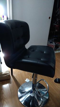 Black leather chair.