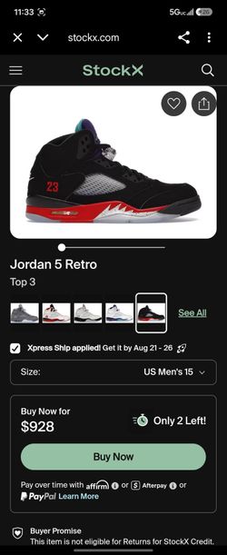 Jordan 5 Sz 15 $450 OBO