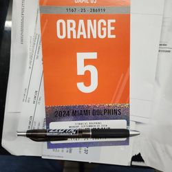 Dolphins VS Titans Orange Parking pass MNF