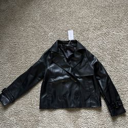 Women’s Black Faux Leather Jacket (ZESICA) Medium Brand new/Never worn