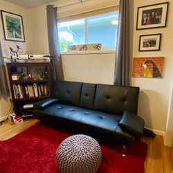 Cozy Leather Futon - great for small spaces!