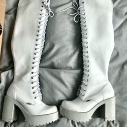 Roc White Thigh High Boots 