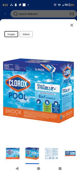 Clorox Xtra Blue Pool Shock 6in 1    12 Pack 
