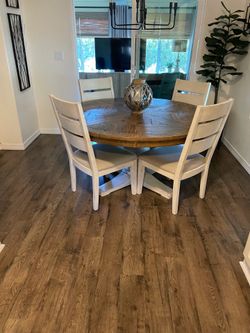Four chair farm house style dining table set
