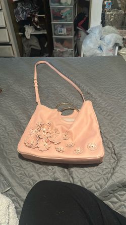 Pink Bag  With.   Flowers  