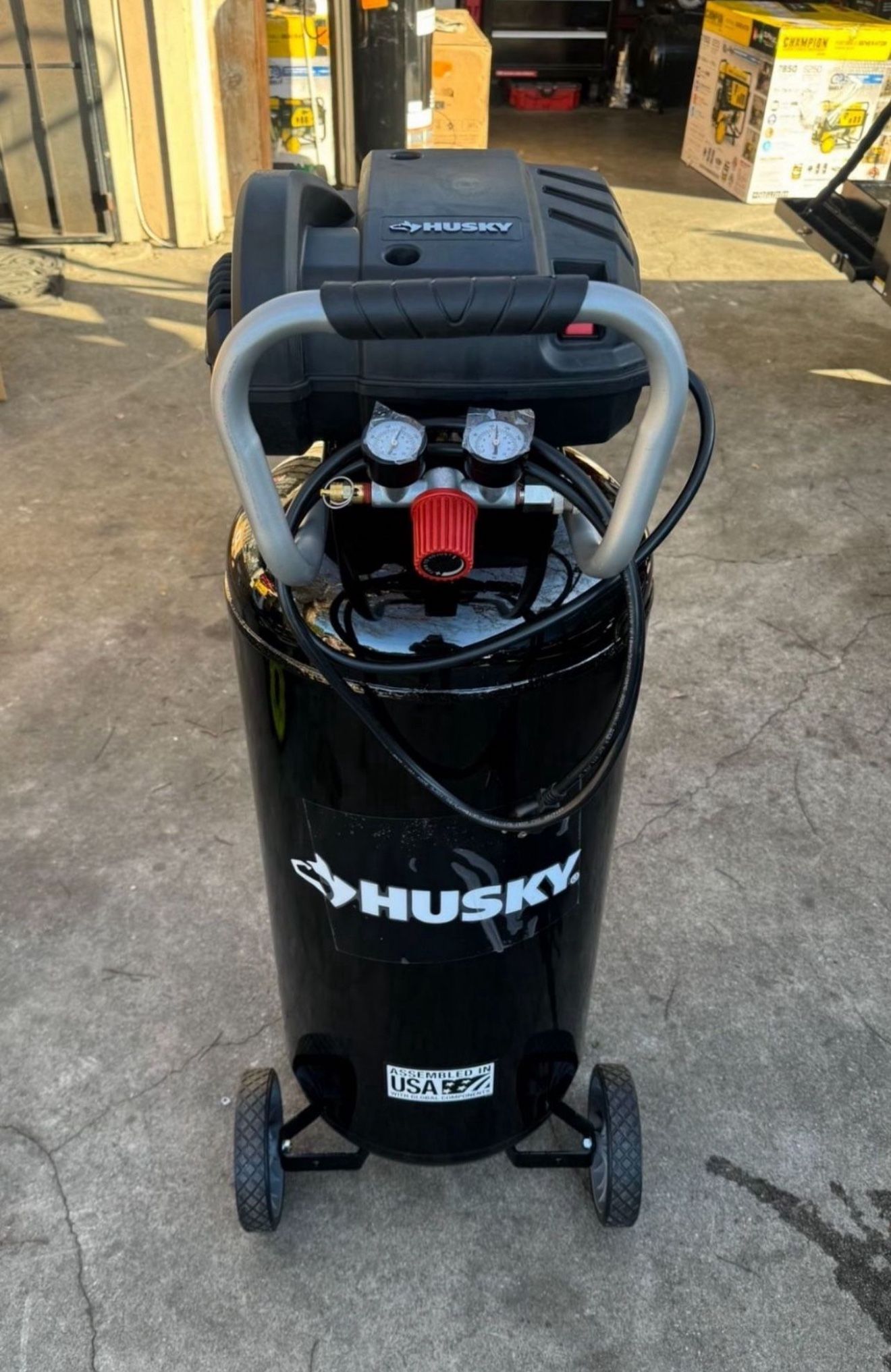 Husky 20 Gal. 200 PSI Oil Free Portable Vertical Electric Air Compressor