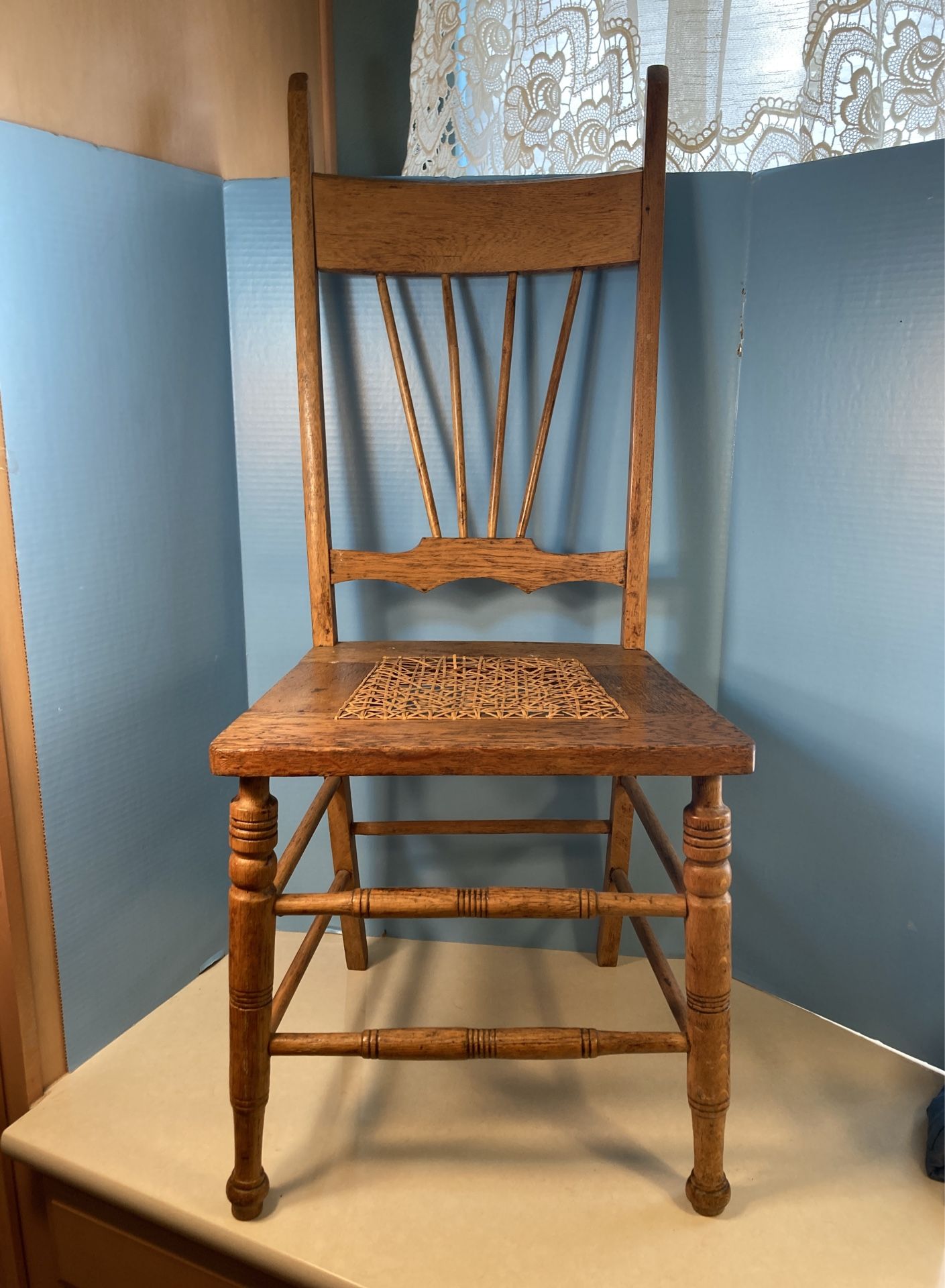 Vintage Chair With Woven Seat