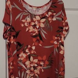 CB Woman multicolor short sleeve blouse size 24