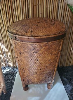 Vintage Bamboo Storage Bins