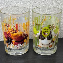 Rare Shrek Forever After Drinking Glasses 