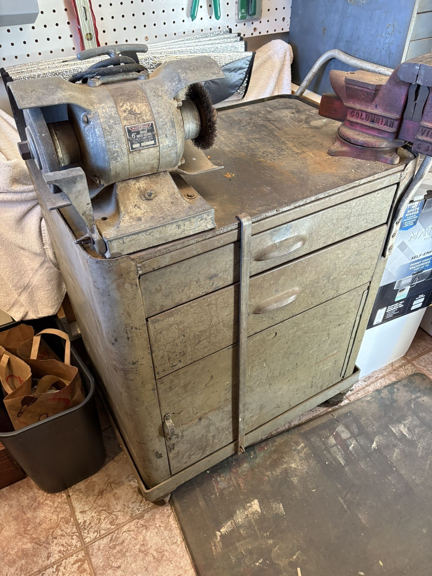 Vintage automotive rolling garage storage tool cart