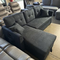 Black Sectional Sleeper Bed Sofa Bed Couch 🛋️ Brand New In Box 📦 
