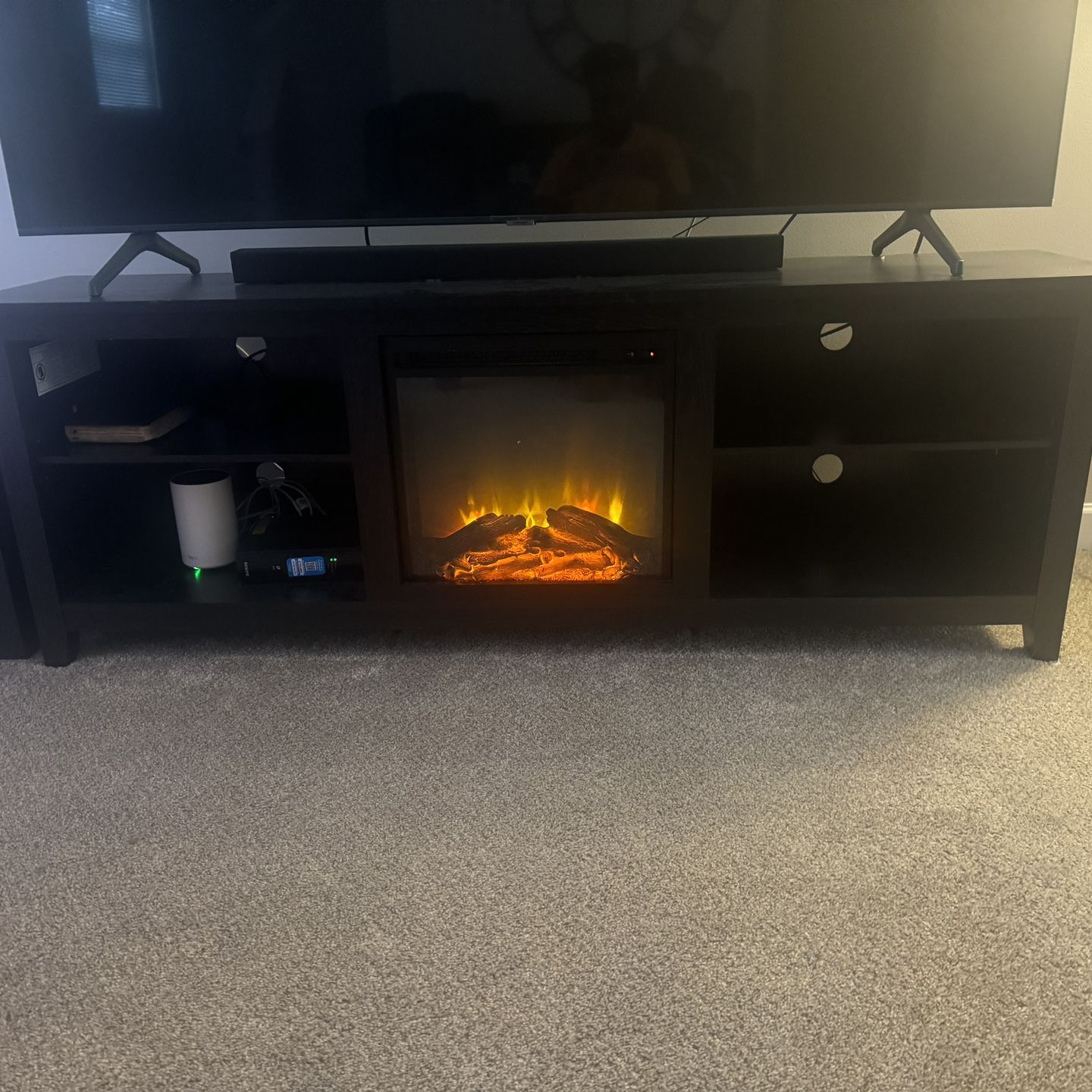 TV Stand With Electric Fireplace Up To 80” TVs