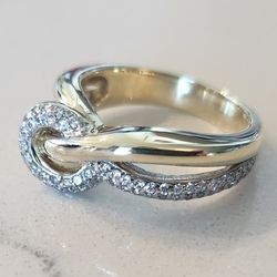 Breuning GmbH 14K Yellow Gold Natural (62) Natural Diamond Knot Ring