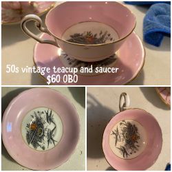 Antique Teacups With Saucers