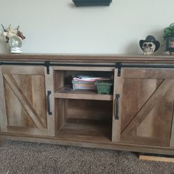 Very large wooden barnstyle tv/media stand