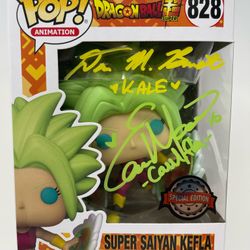 Anime / Autographed DragonBall Z Super (DBZ Super) Funko Pop - Super Saiyan Kefla #828 (SE - Signed by both Elizabeth Maxwell & Dawn Bennett- JSA COA)