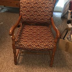 Vintage arm chair, living room, brown